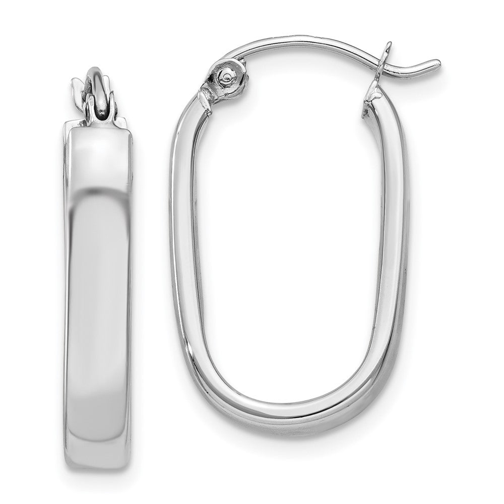 3.5mm Gold Polished Oval Hoop Earrings