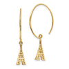 14K 3-D Eiffel Tower Dangle Wire Threader Earrings