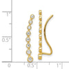 14K Bezel-set CZ Ear Climber Earrings