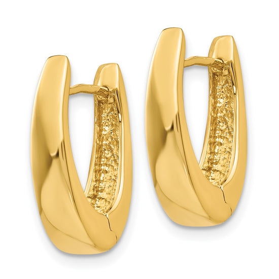 Gold Oval Hinged Hoop Earrings
