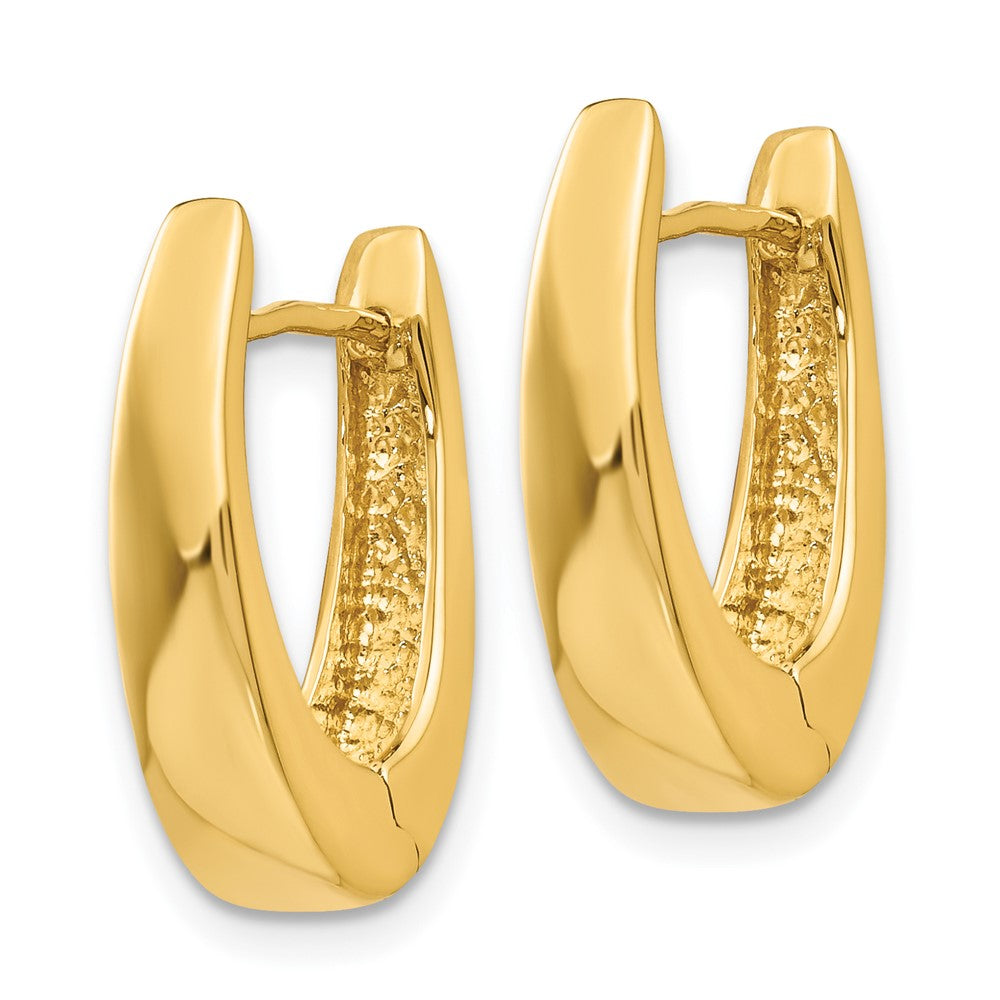 Gold Oval Hinged Hoop Earrings