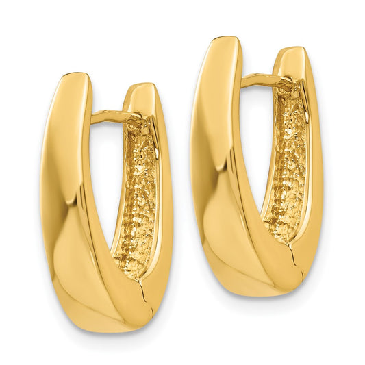 Gold Oval Hinged Hoop Earrings
