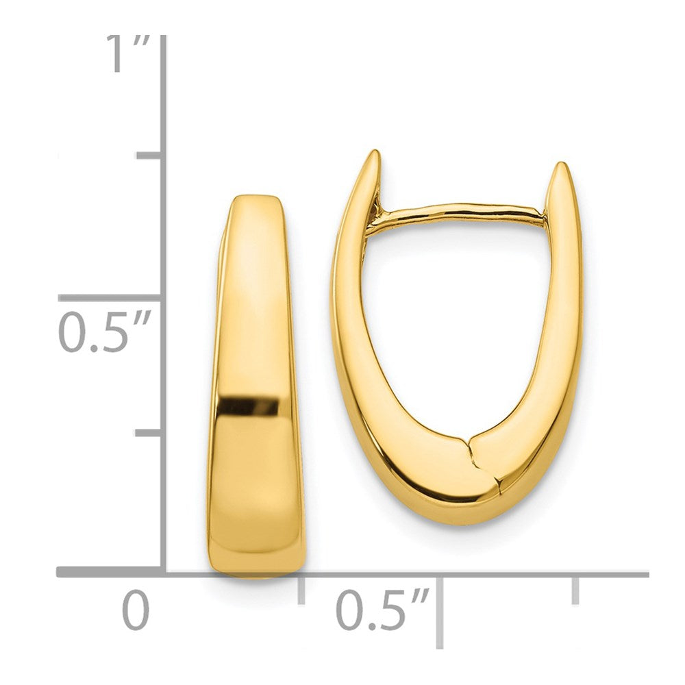 Gold Oval Hinged Hoop Earrings