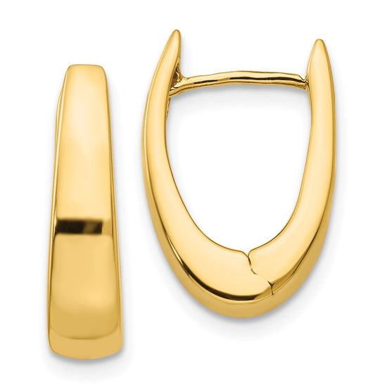 Gold Oval Hinged Hoop Earrings