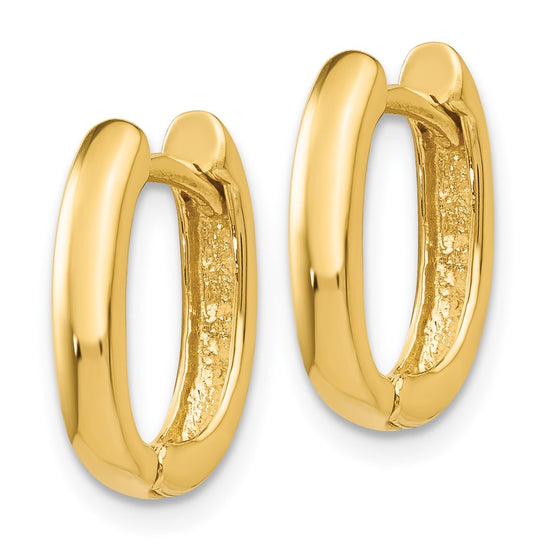 Gold Oval Hinged Hoop Earrings