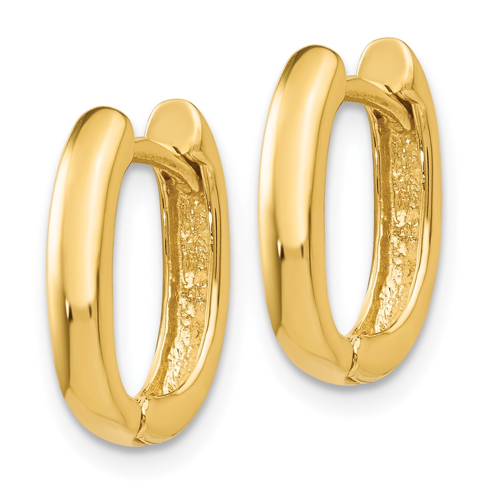 Gold Oval Hinged Hoop Earrings