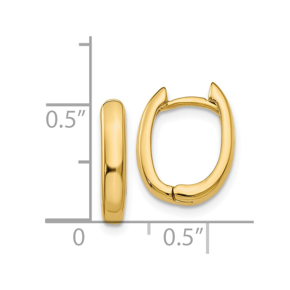 Gold Oval Hinged Hoop Earrings
