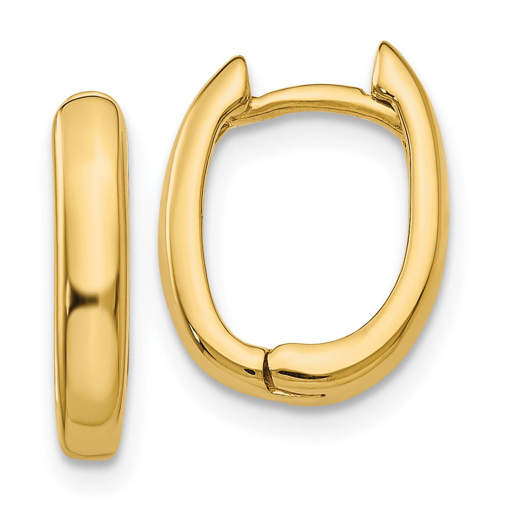 Gold Oval Hinged Hoop Earrings