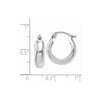 14k White Gold 4.75x16mm Polished Round Hoop Earrings