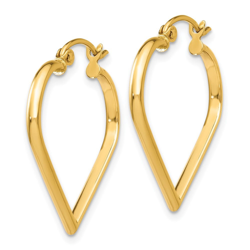 Gold Heart Shaped Hoop Earrings