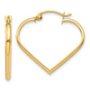 Gold Heart Shaped Hoop Earrings