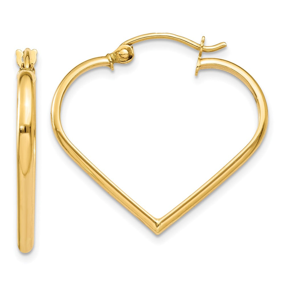 Gold Heart Shaped Hoop Earrings