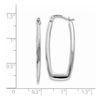14k White Gold 2.25x31mm Polished Rectangle Tube Hoop Earrings