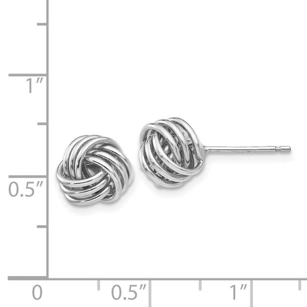 14k White Gold 8mm Polished Love Knot Post Earrings