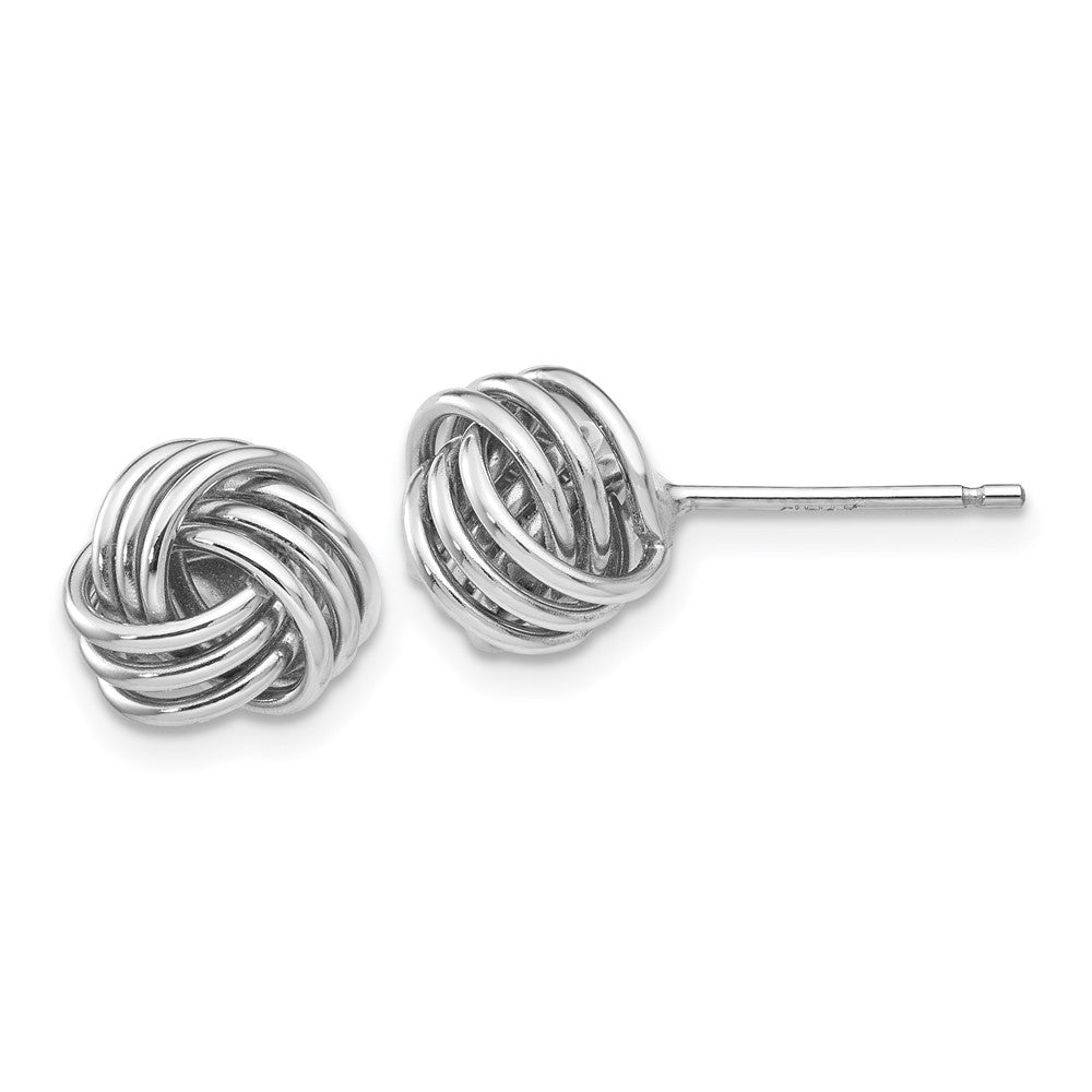 14k White Gold 8mm Polished Love Knot Post Earrings