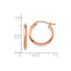 14k Rose Gold 2.5x12mm Polished Knife-Edge Tube Hoop Earrings