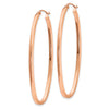 14k Rose Gold 2x53mm Polished Square-Tube Oval Hoop Earrings