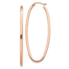 14k Rose Gold 2x53mm Polished Square-Tube Oval Hoop Earrings