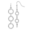 14k White Gold Diamond-cut Circles Dangle French Hook Earrings