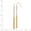14K Two-tone Faceted Beads with Tassel Dangle French Hook Earrings