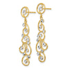 14k and White Rhodium Filigree Dangle Post Earrings