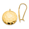 Gold Hammered Circle Shepard Hook Earrings