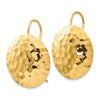 Gold Hammered Circle Shepard Hook Earrings