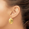 Gold Hammered Circle Shepard Hook Earrings