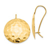 Gold Hammered Circle Shepard Hook Earrings