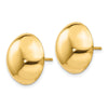 14k 15.50mm Polished Button Post Earrings