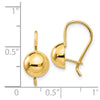 Gold Button Kidney Wire Earrings