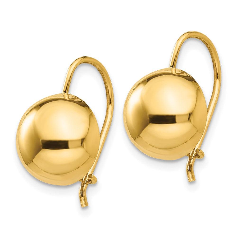 Gold Button Kidney Wire Earrings