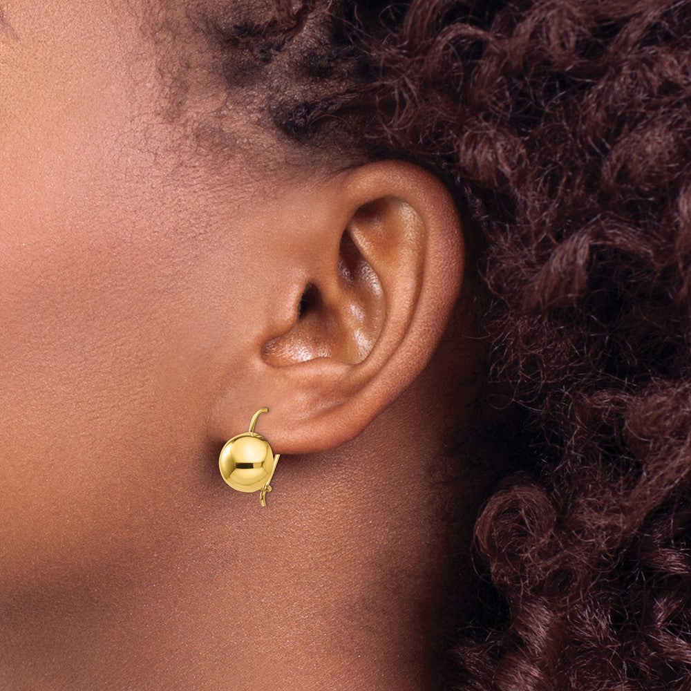 Gold Button Kidney Wire Earrings