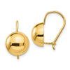 Gold Button Kidney Wire Earrings