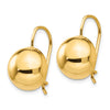 Gold Button Kidney Wire Earrings