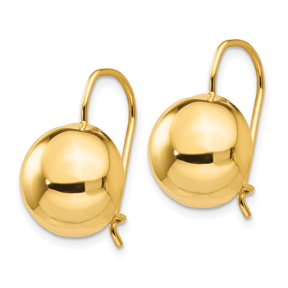 Gold Button Kidney Wire Earrings