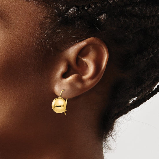 Gold Button Kidney Wire Earrings