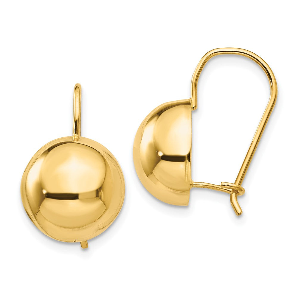 Gold Button Kidney Wire Earrings