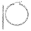 2mm Gold Twisted Diamond-cut Hoop Earrings