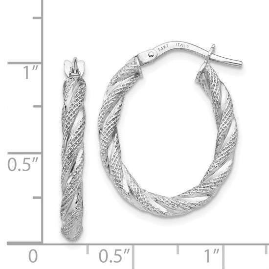 3mm Gold Textured Twisted Hoop Earrings