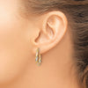 14K with White & Rose Rhodium Textured Twisted Hoop Earrings