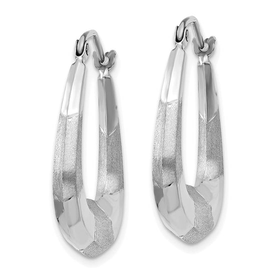 Gold Diamond-cut Satin Hoop Earrings