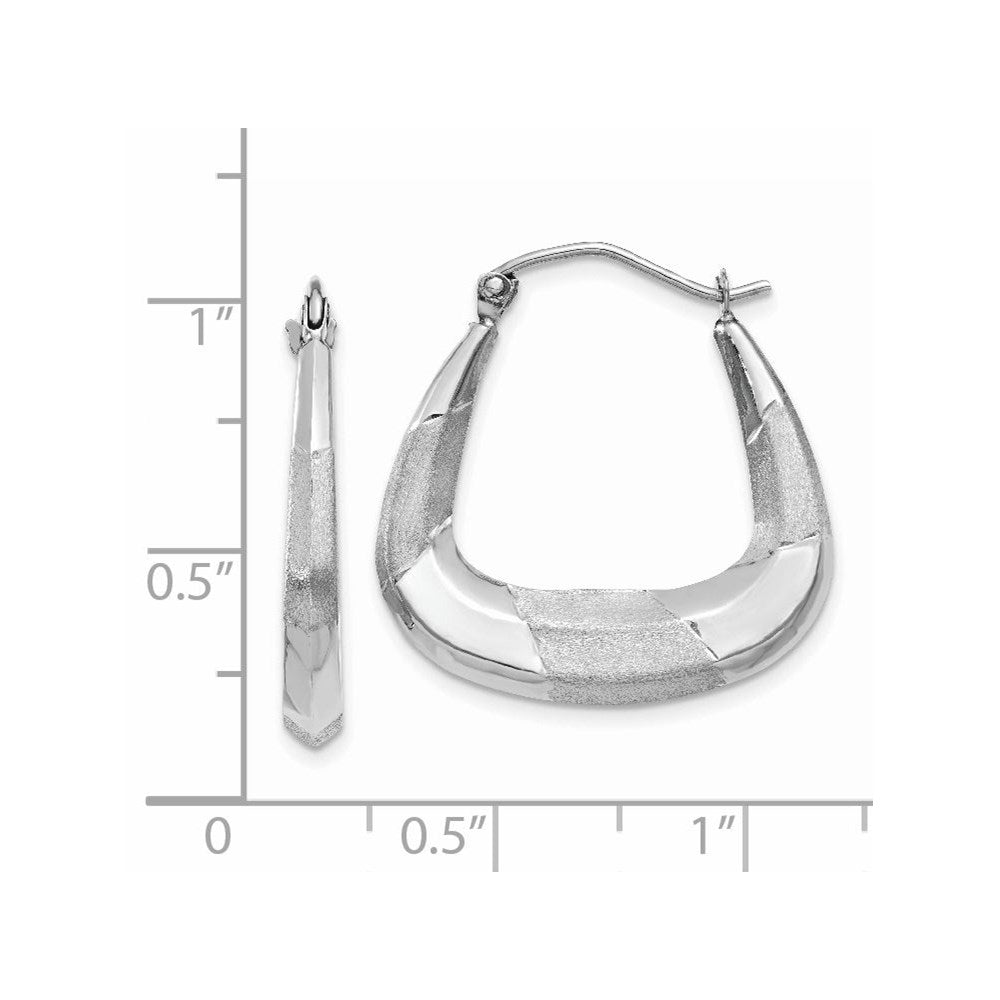Gold Diamond-cut Satin Hoop Earrings
