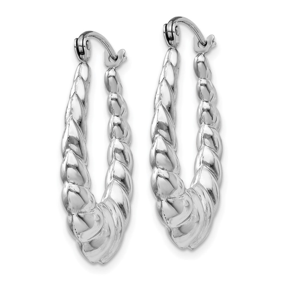 Gold Twisted Oval Hoop Earrings