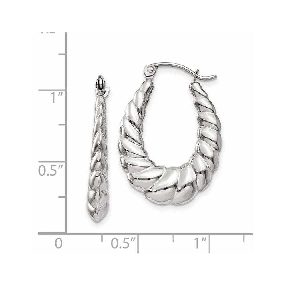 Gold Twisted Oval Hoop Earrings