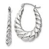 Gold Twisted Oval Hoop Earrings