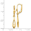 14K Polished Open Teardrop Dangle Leverback Earrings