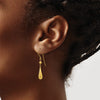 Gold Teardrop Dangle Shepard Hook Earrings