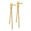 14k Polished Two Bars Dangle Post Earrings