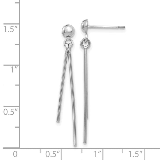 Gold Double Tube Dangle Post Earrings